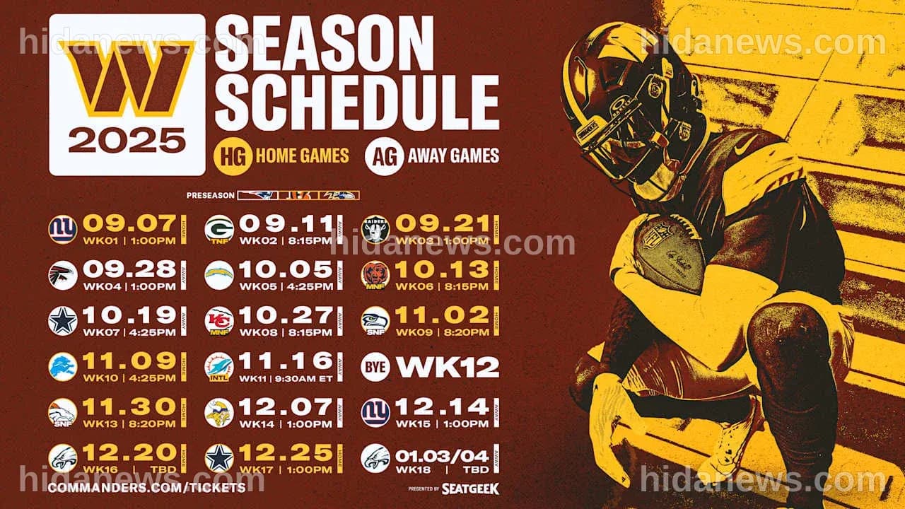 Commanders announce 2025 schedule
